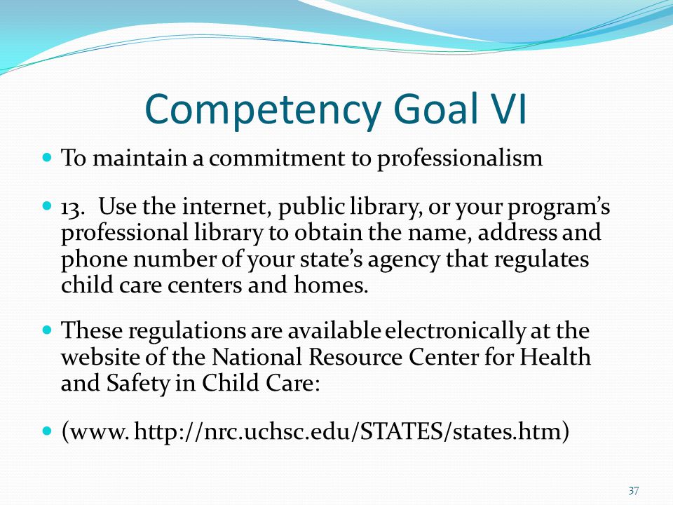 Competency goal 6 functional area 13